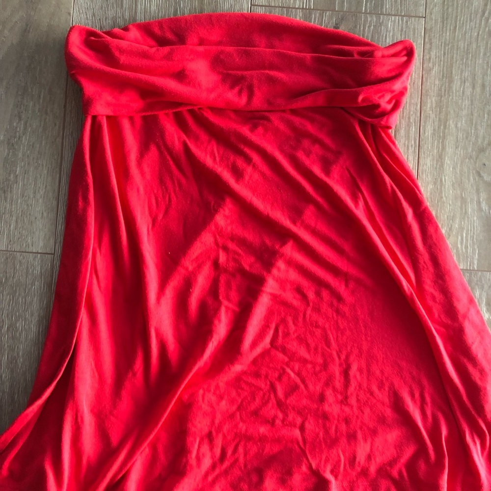 Flowing red mini skirt